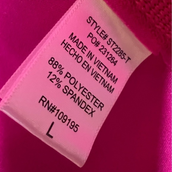 Julia by Love Fringe Sided Top Hot Pink Sleeveless Size Large - Picture 6 of 7